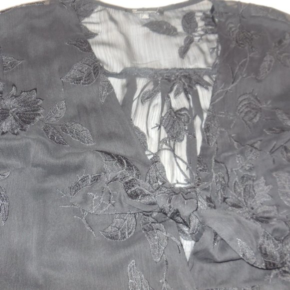 Dress button-down NWT fit & flare long sleeve bellow knee chiffon floral - Picture 5 of 9